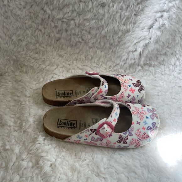 Bioline girls multi color butterflies prints clogs EUR Size 33 US youth 1.5 - Picture 8 of 9